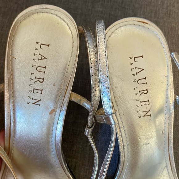 Lauren Ralph Lauren Strappy Gold Slingback Sandal! Size 7.5. See Notes & Photos! - Picture 9 of 16